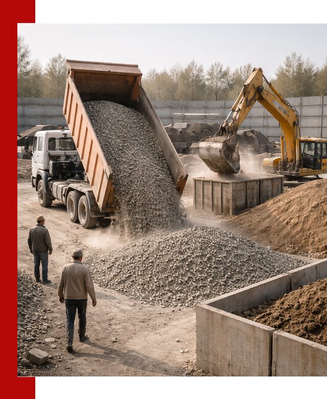 Доставка нерудных материалов с погрузкой и разгрузкой в Воскресенске