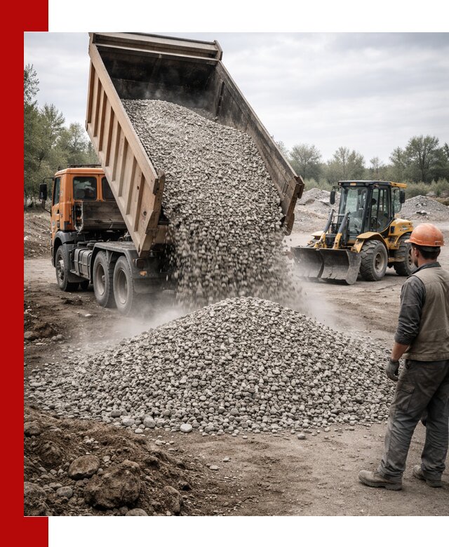 Доставка щебня в Воскресенске крупными и мелкими фракциями