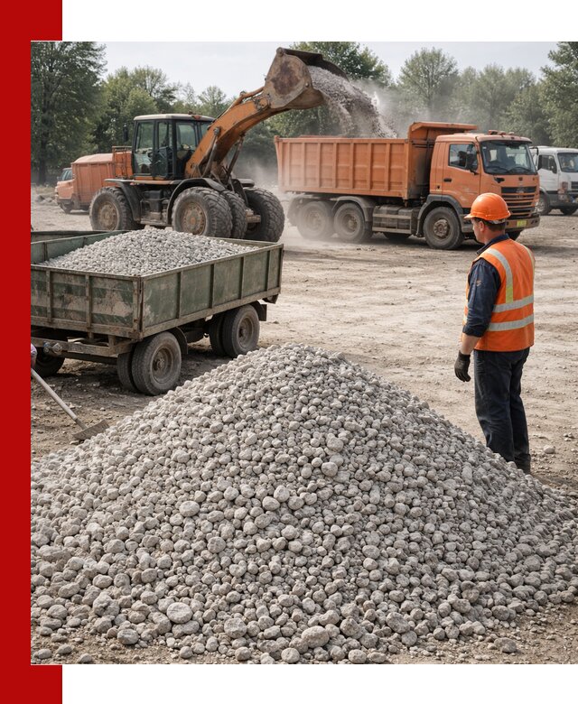 Доставка известнякового щебня фракция 20–40 в Воскресенске