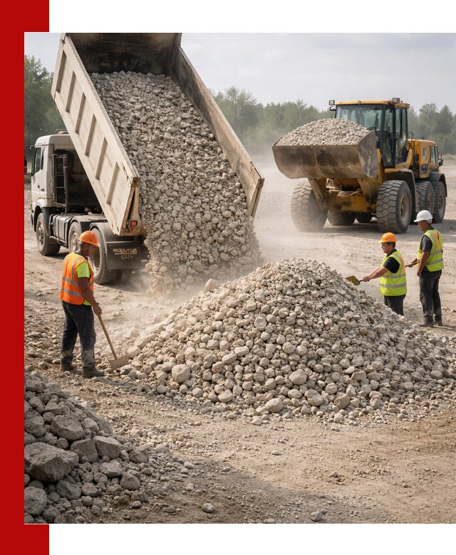 Доставка известнякового щебня фр. 40-70 в Воскресенске