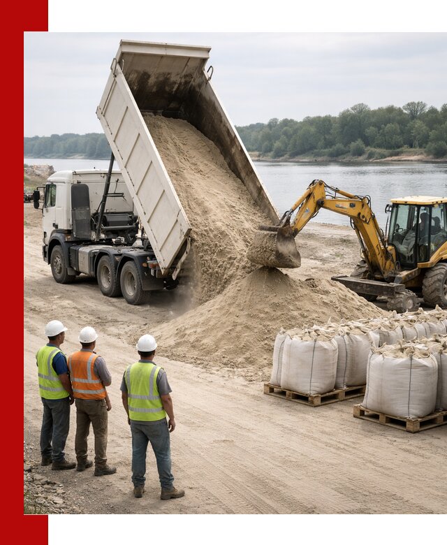 Доставка речного песка в Воскресенске самосвалами и погрузкой