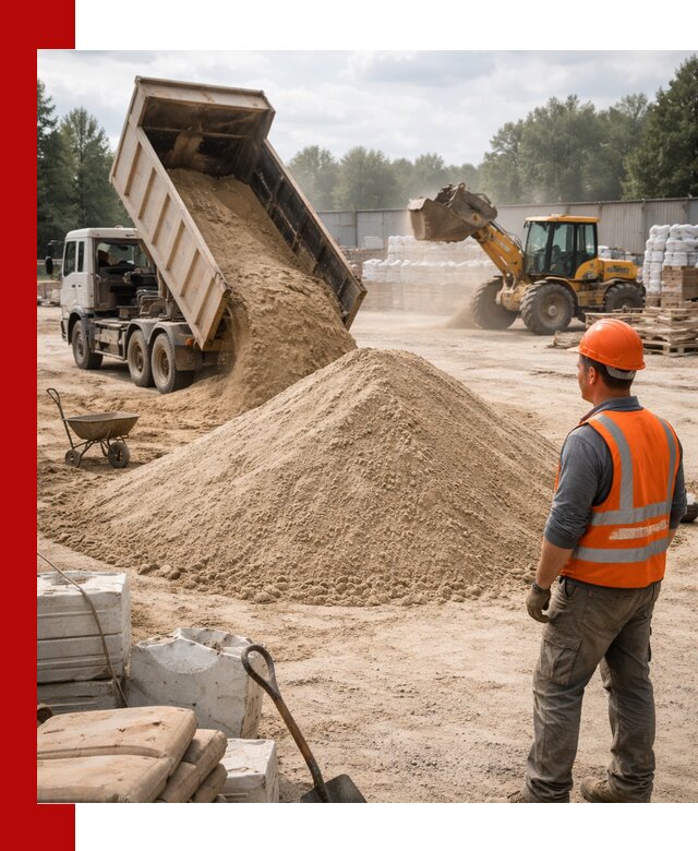 Доставка строительного песка с самосвалом в Воскресенске