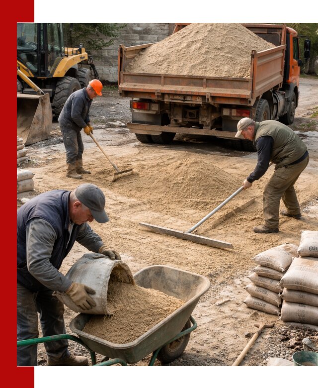 Поставка песка для стяжки в Воскресенске с быстрой доставкой