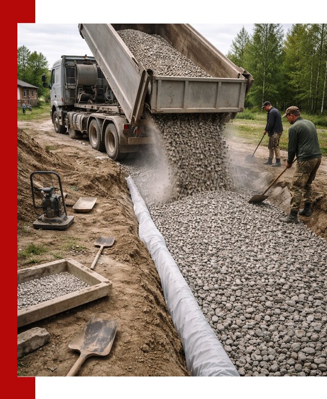 Гравий для дренажа с доставкой в Воскресенске качественный и недорогой