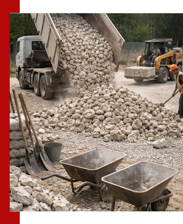 Доставка и продажа бутового известнякового камня в Воскресенске