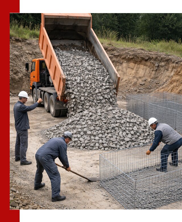 Камень для габионов с доставкой в Воскресенске быстро и надёжно