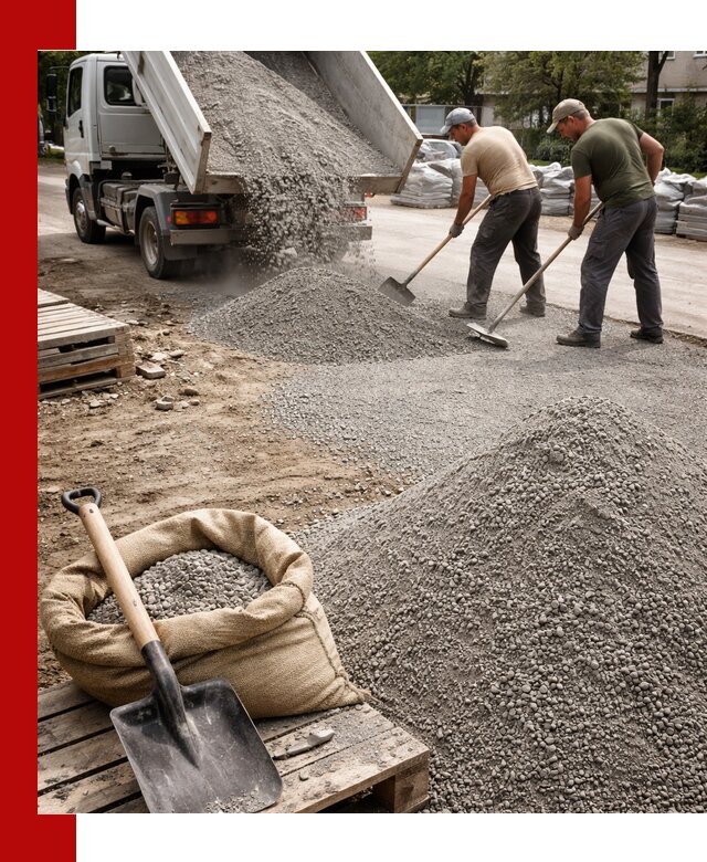 Отсев для тротуарной плитки в Воскресенске — доставка и укладка