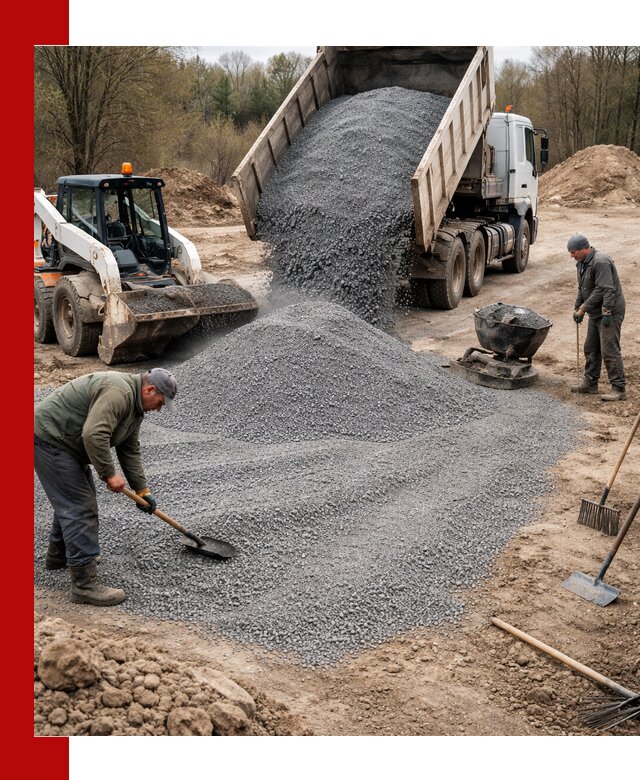 Отсев для подсыпки в Воскресенске — доставка и подсыпка на участок