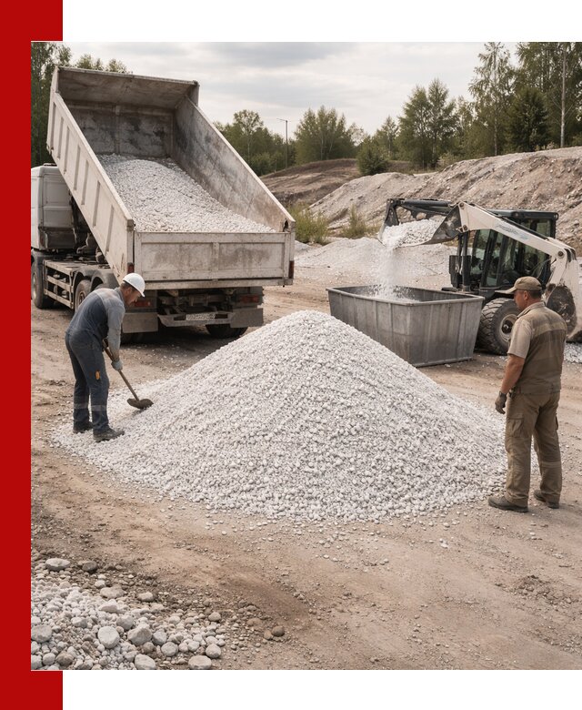 Доставка и продажа белой мраморной крошки в Воскресенске