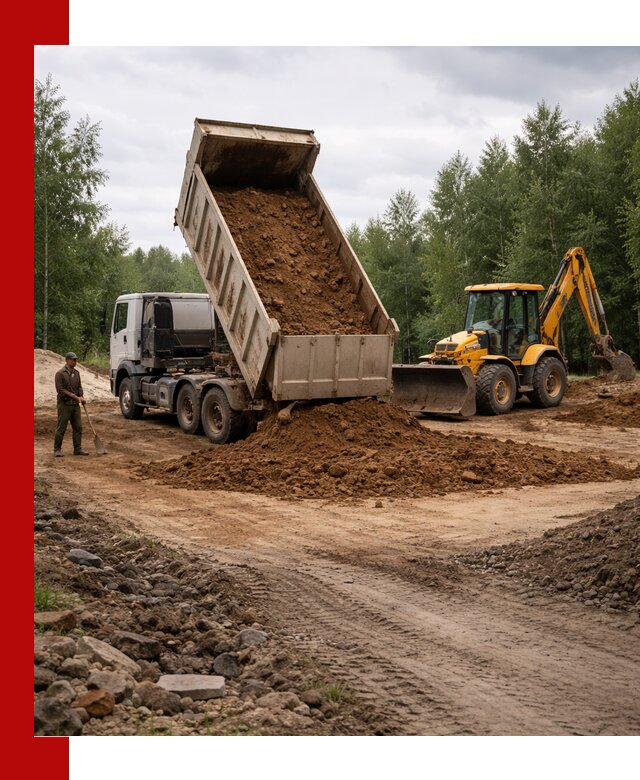 Доставка суглинка самосвалами в Воскресенске подсыпка и планировка