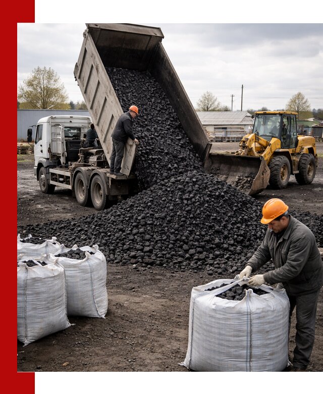 Доставка каменного угля в Воскресенске оптом и в розницу