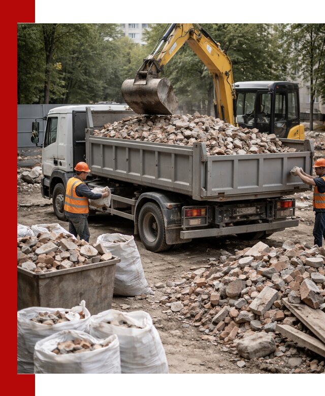 Вывоз строительного мусора в Воскресенске с самосвалами и контейнерами