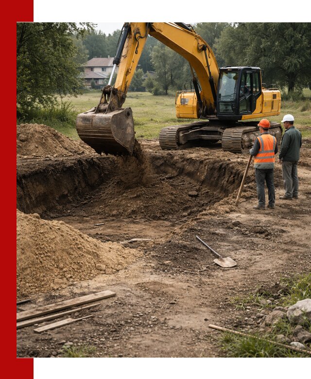 Рытье котлована под фундамент в Воскресенске (быстро и недорого)